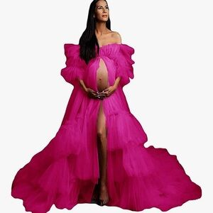 Elegant Pink Maternity Gown